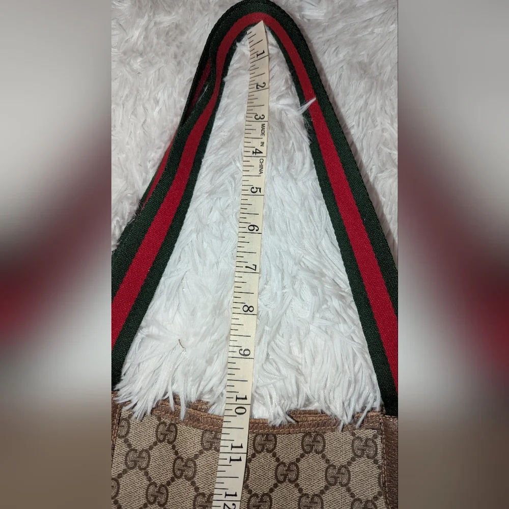 Gucci Ophidia Sherry Line Coated Canvas Tote Bag Brown Tan GUC - Picture 5 of 16